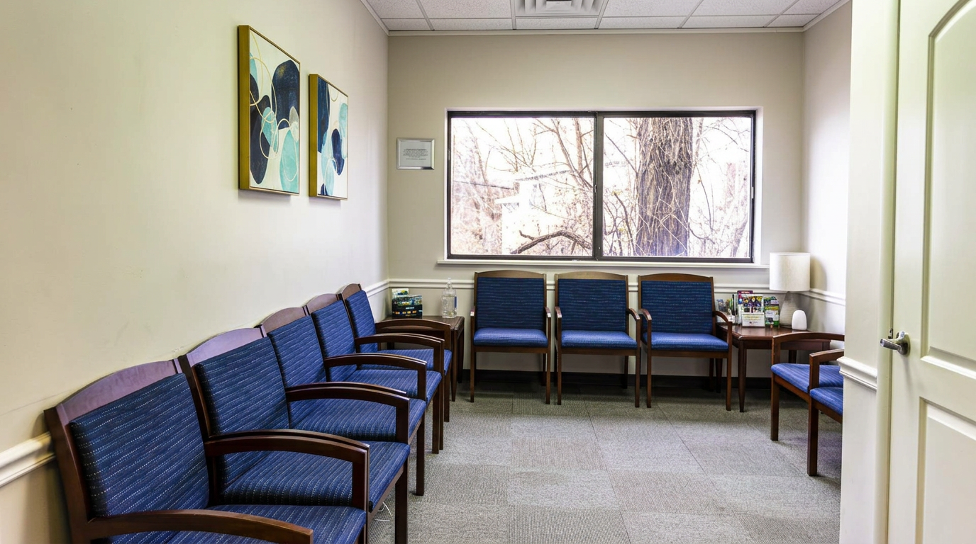 Waiting room seating and natural light